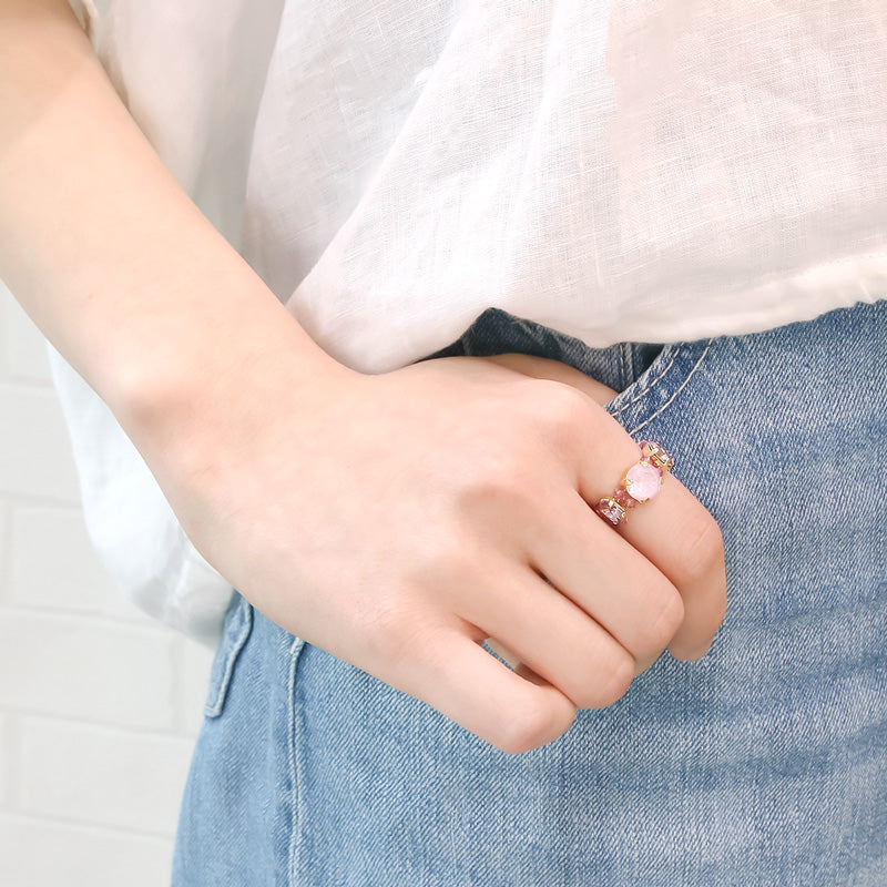 Recipe No.KR0983 Colorful beading ring of Kiwa Crystal