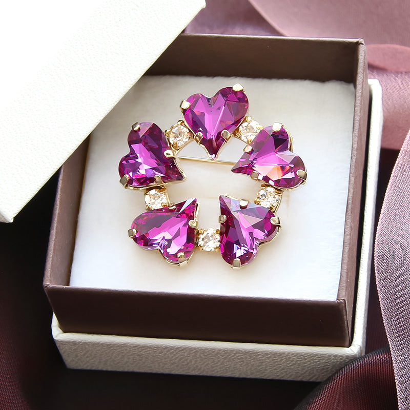 Recipe No.kr0984 Heart league brooch of Takawa Crystal