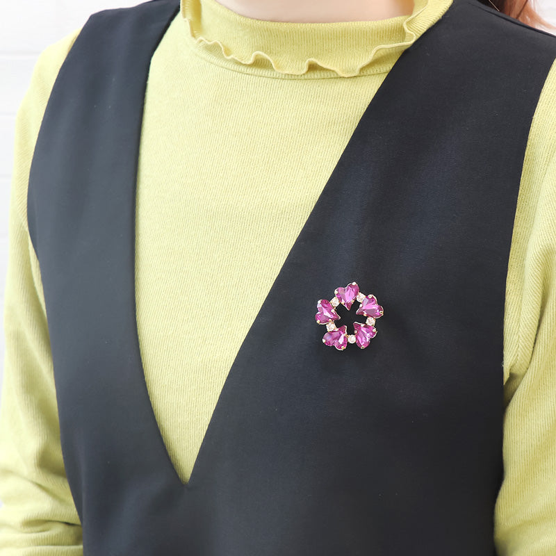 Recipe No.kr0984 Heart league brooch of Takawa Crystal