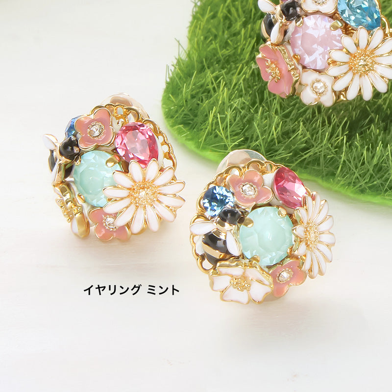 レシピNo.KR0986 貴和クリスタルのフラワービジューアクセサリー2種