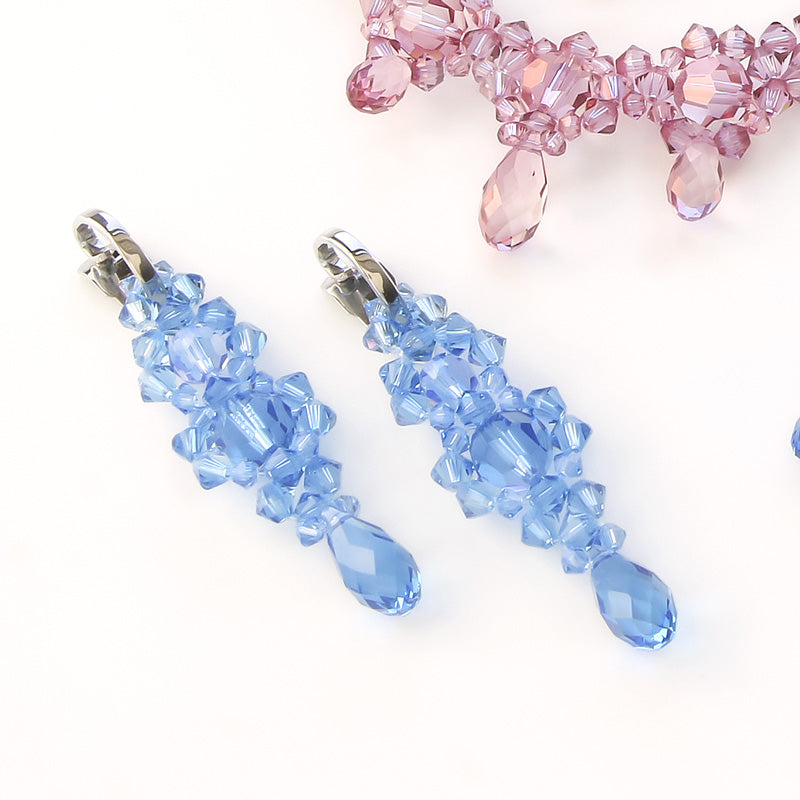 レシピNo.KR0987 貴和クリスタルのアイシクルネック&イヤリング