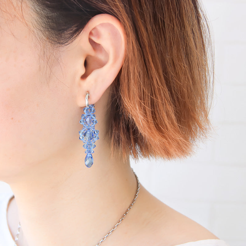 レシピNo.KR0987 貴和クリスタルのアイシクルネック&イヤリング