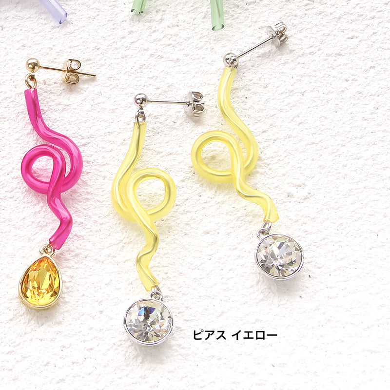 レシピNo.KR0989 PVCチューブのアレンジイヤーアクセサリー2種