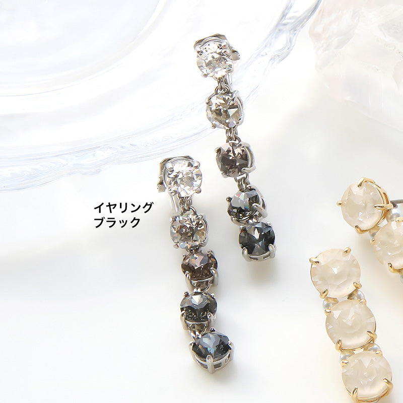 レシピNo.KR0991 貴和クリスタルのビジューレーンイヤーアクセサリー2種