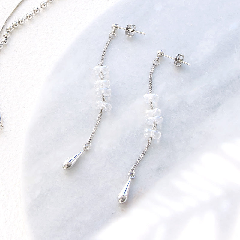 レシピNo.KR0997 メタルパーツドロップとスライドボールのアクセサリー2種