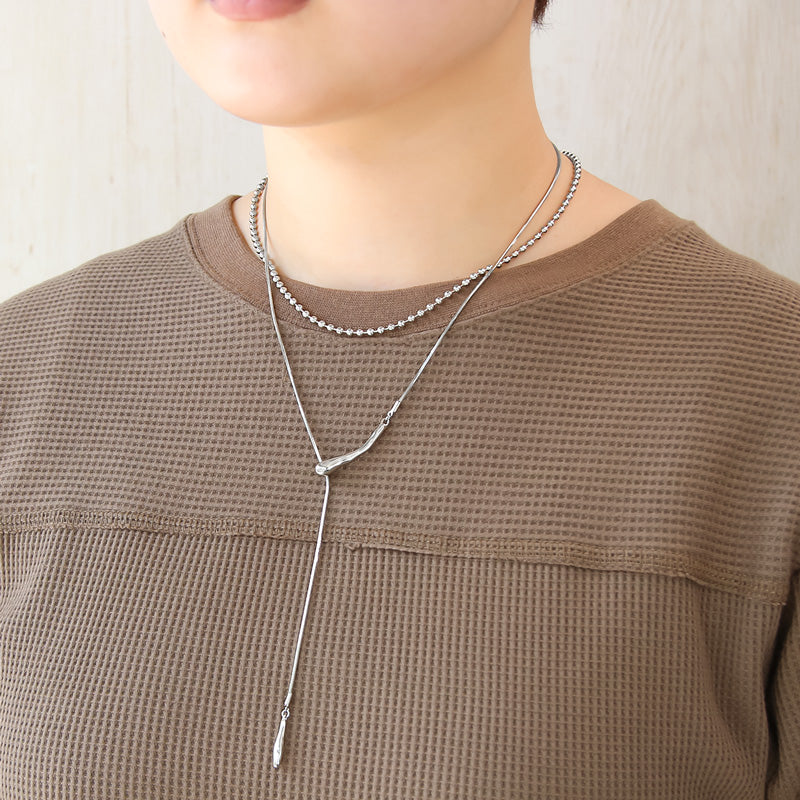 レシピNo.KR0997 メタルパーツドロップとスライドボールのアクセサリー2種