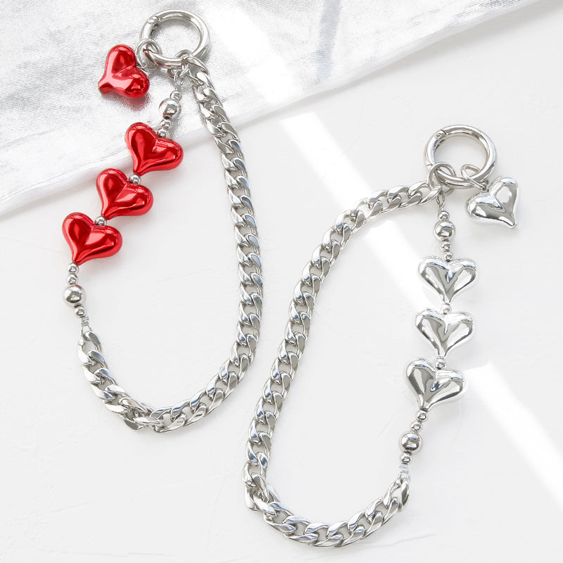 レシピNo.KR1000 アクリルビーズハートのストラップ