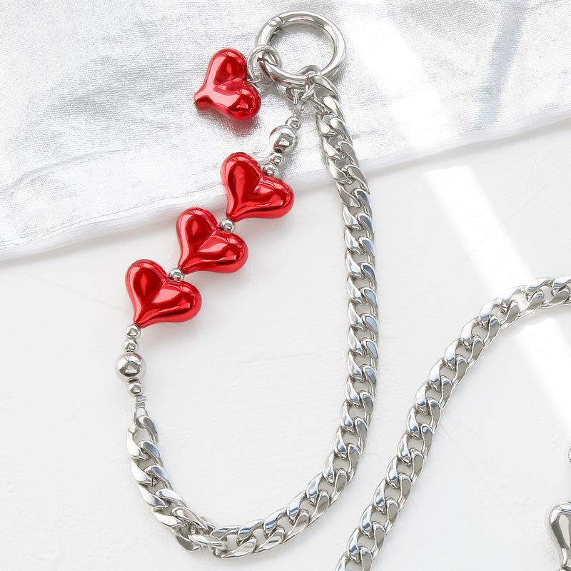 レシピNo.KR1000 アクリルビーズハートのストラップ