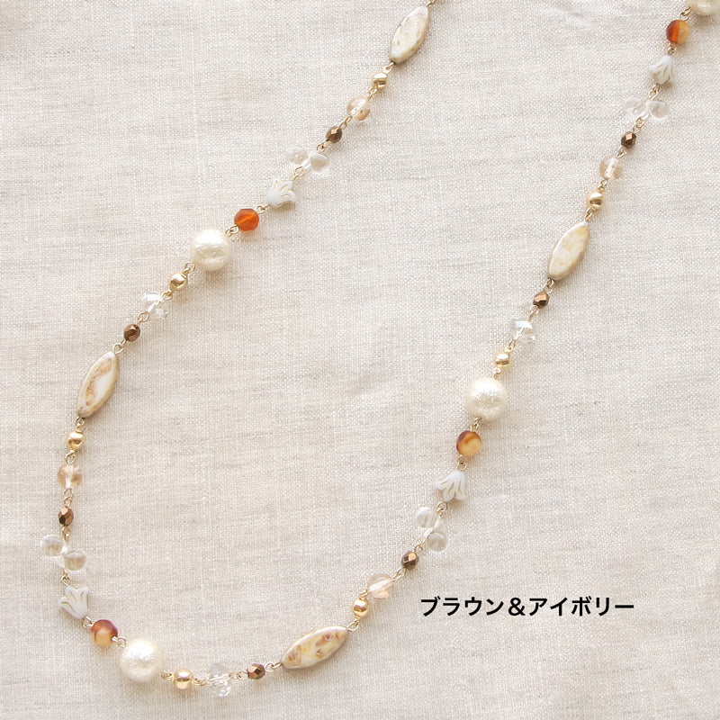 レシピNo.KR1001 チェコビーズのエレガンスネック&ピアス