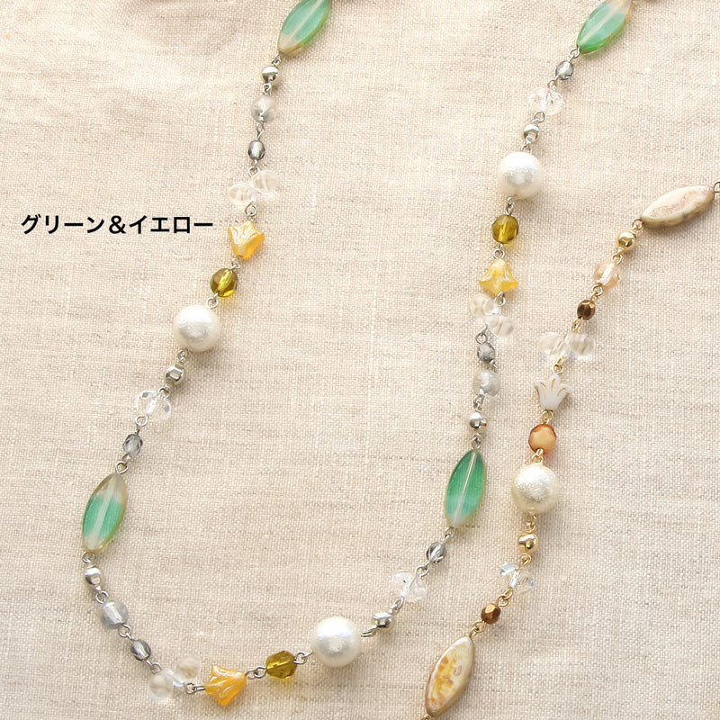 レシピNo.KR1001 チェコビーズのエレガンスネック&ピアス