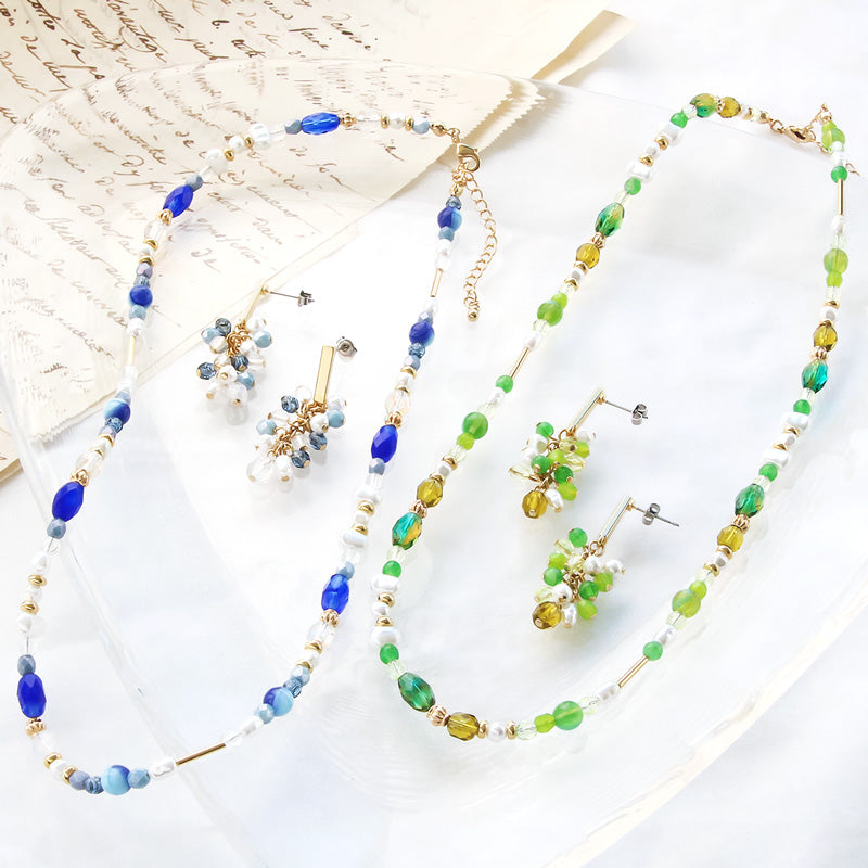 Recipe No. KR1002 Czech bead classic neck & earrings (with December ending material)