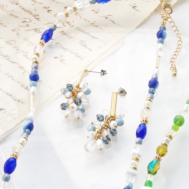 Recipe No. KR1002 Czech bead classic neck & earrings (with December ending material)