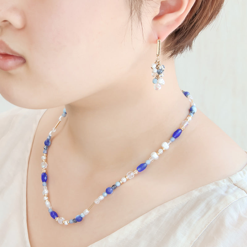 Recipe No. KR1002 Czech bead classic neck & earrings (with December ending material)