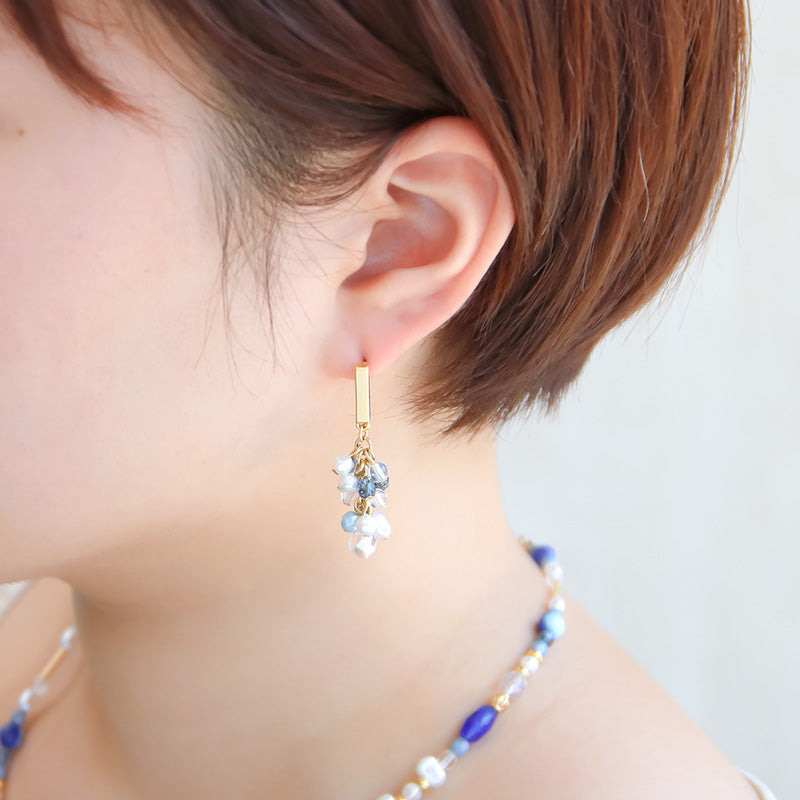 Recipe No. KR1002 Czech bead classic neck & earrings (with December ending material)