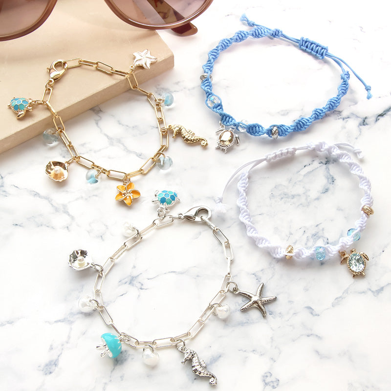 レシピNo.KR1005 マリンチャームのブレスレット2種