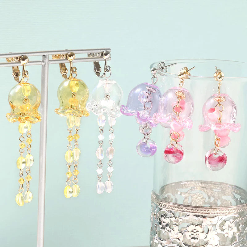 Glass parts flower pot yellow