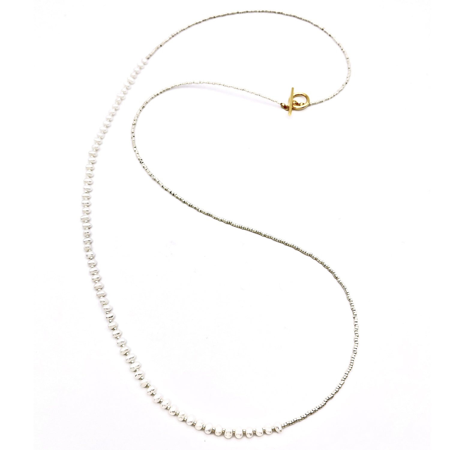 Recipe No.KR1017 Baolicolor Long Necklace with freshwater pearl potatoes