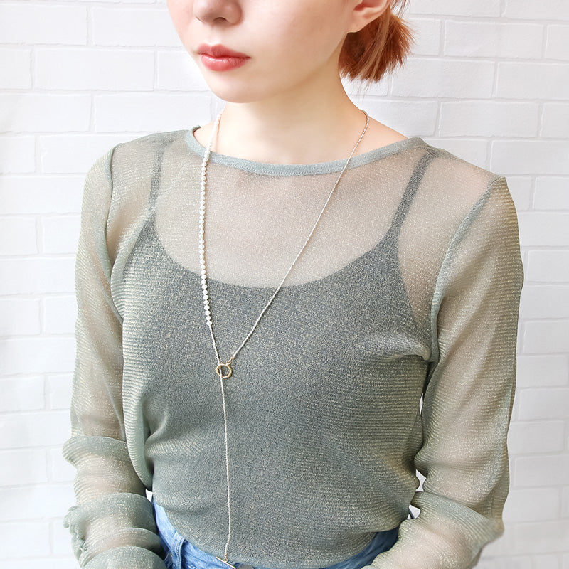 Recipe No.KR1017 Baolicolor Long Necklace with freshwater pearl potatoes