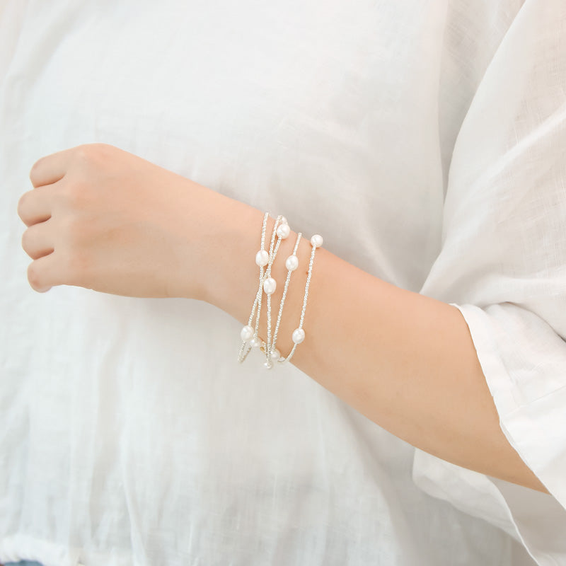レシピNo.KR1018 淡水パールライスのステーションロングネックレス