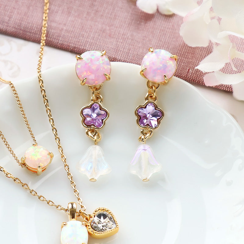 レシピNo.KR1035 人工オパールのレディーアクセサリー2種
