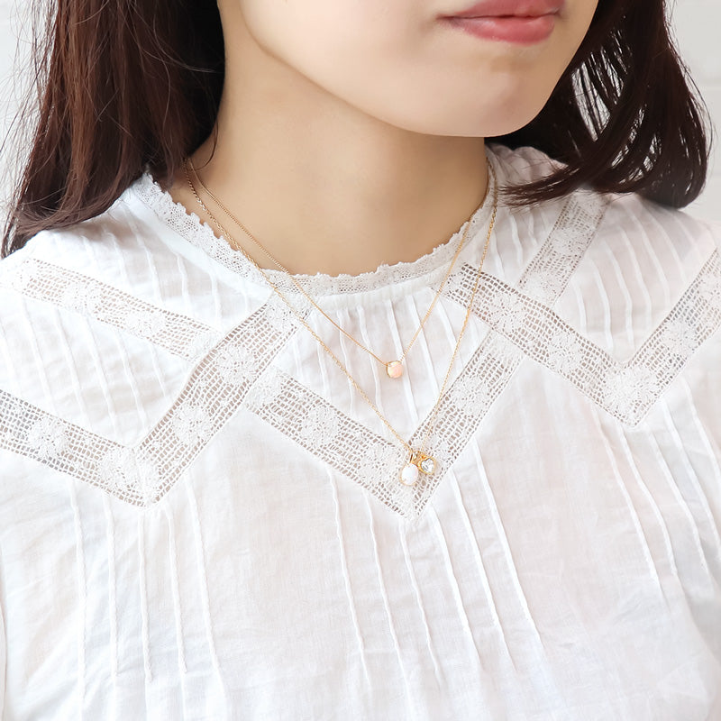 レシピNo.KR1035 人工オパールのレディーアクセサリー2種