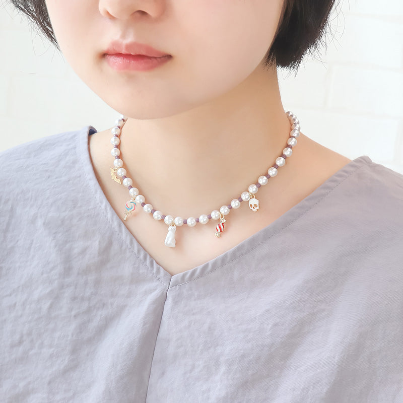 レシピNo.KR1046 ハロウィンチャームのお菓子モチーフアクセサリー2種
