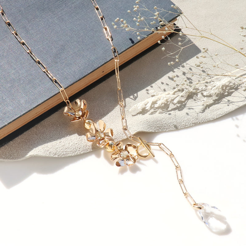 レシピNo.KR1054 トリプルフラワーネックレス