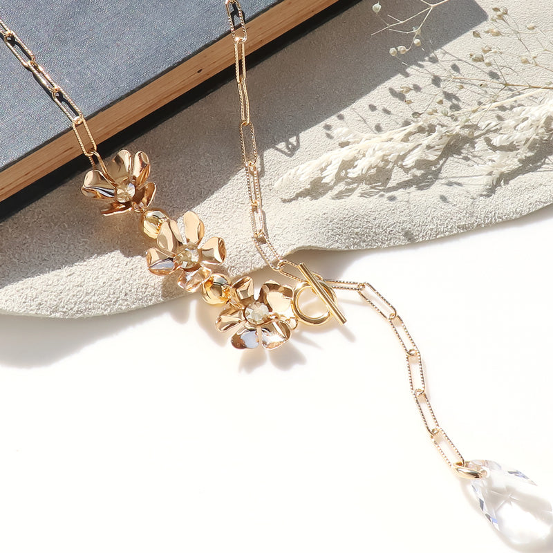 レシピNo.KR1054 トリプルフラワーネックレス