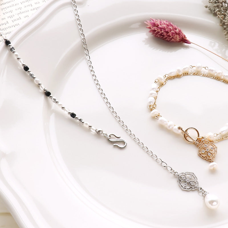 レシピNo.KR1055 スカシパーツとパールのアクセサリー2種