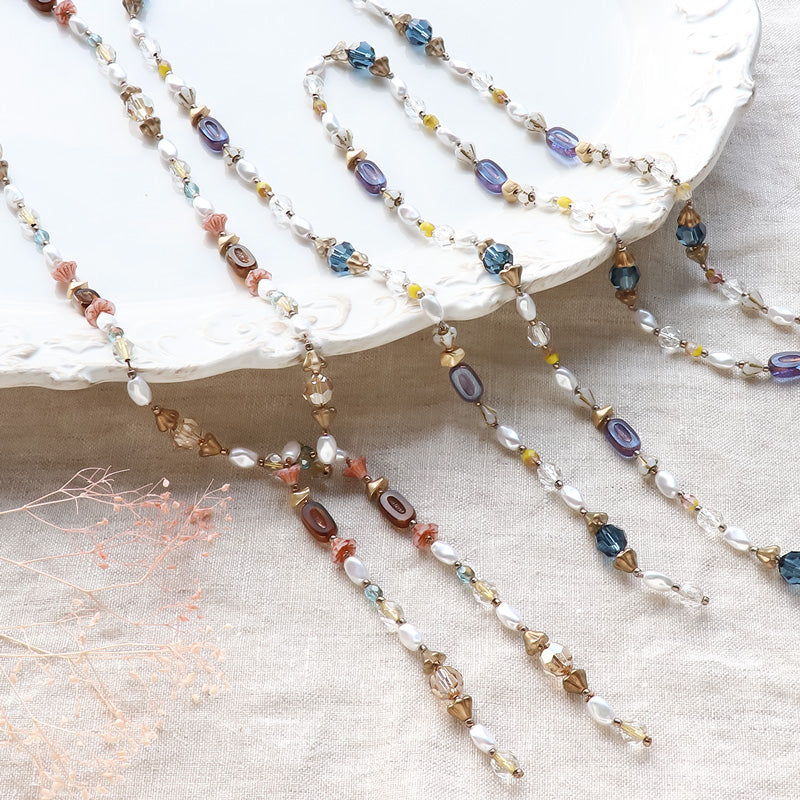 レシピNo.KR1060 チェコビーズのミックスラリエット