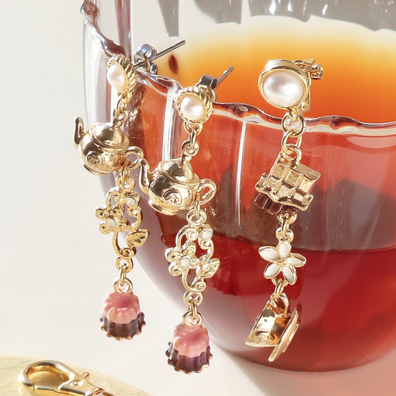 レシピNo.KR1062 紅茶モチーフのアクセサリー4種