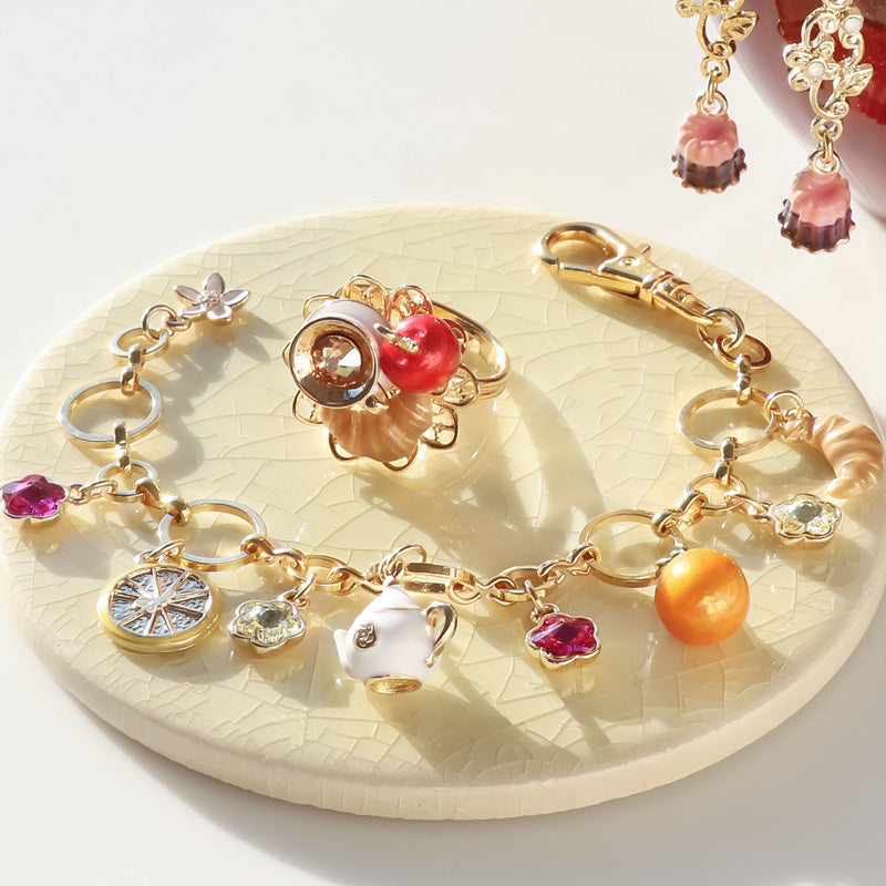 レシピNo.KR1062 紅茶モチーフのアクセサリー4種