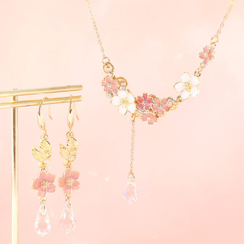 レシピNo.KR1129 さくらチャームのネック&ピアス