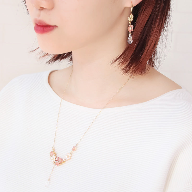 レシピNo.KR1129 さくらチャームのネック&ピアス