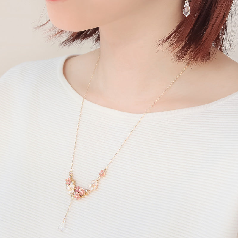レシピNo.KR1129 さくらチャームのネック&ピアス