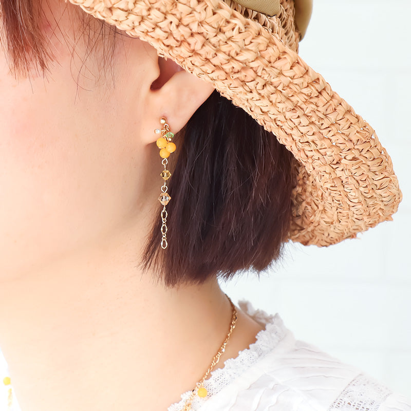 Recipe No. KR1133 Mimosa neck and earrings