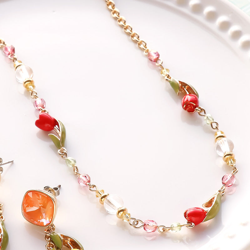 レシピNo.KR1142 チューリップチャームのアクセサリー2種