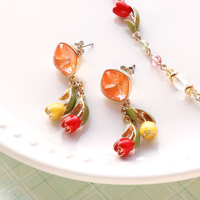 レシピNo.KR1142 チューリップチャームのアクセサリー2種