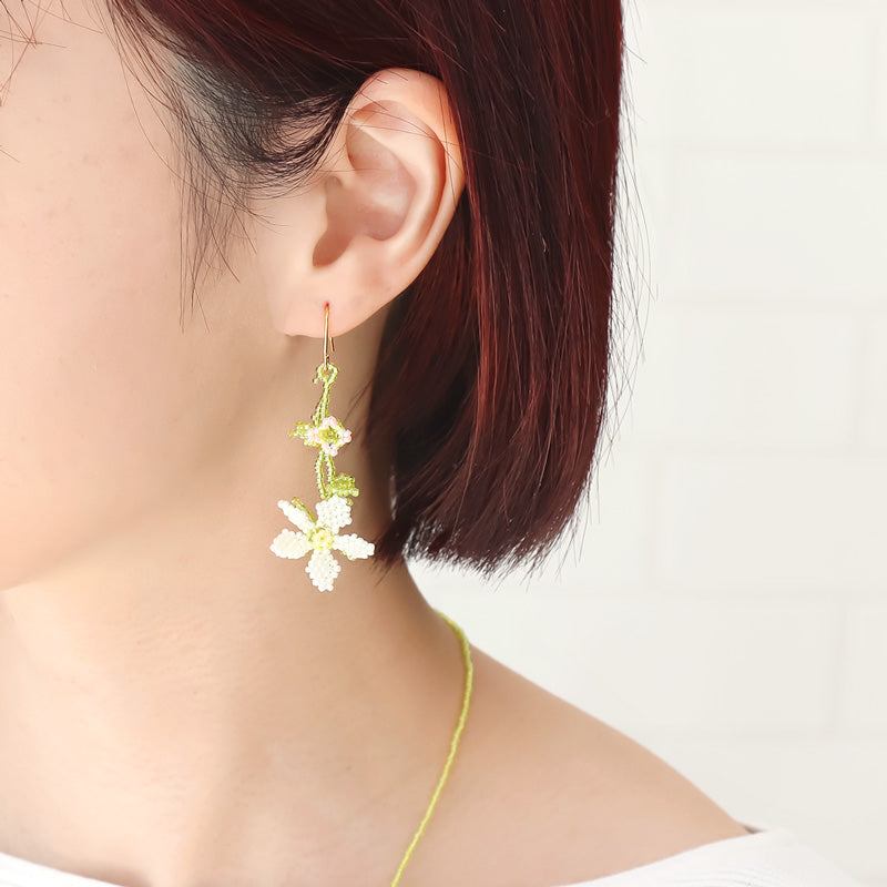 レシピNo.KR1144 ステッチのオヤ風ネック&ピアス(No.1482)