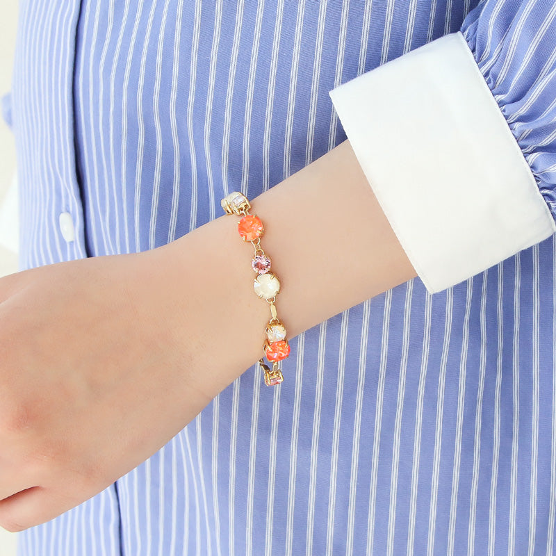 レシピNo.KR1146 貴和クリスタルのポップカラービジューブレスレット