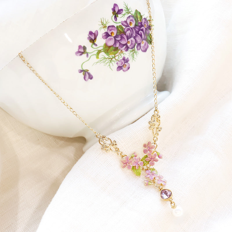 Recipe No. KR1162 Charm Sumire Y-shaped necklace