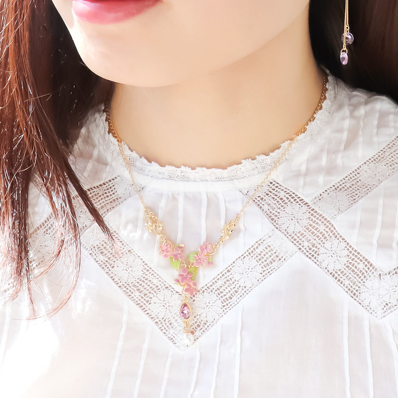 レシピNo.KR1162 チャームすみれのY字ネックレス