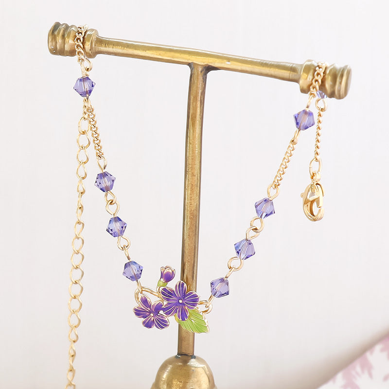 レシピNo.KR1163 チャームすみれのブレス&ピアス