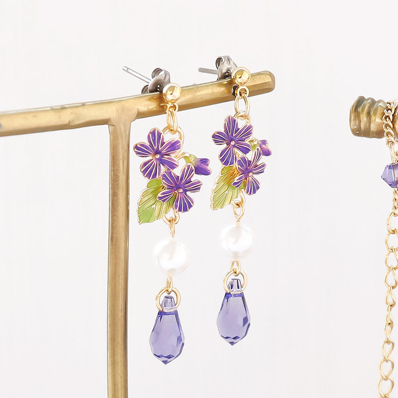 レシピNo.KR1163 チャームすみれのブレス&ピアス