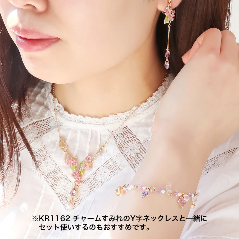 レシピNo.KR1164 チャームすみれのブレス&イヤリング