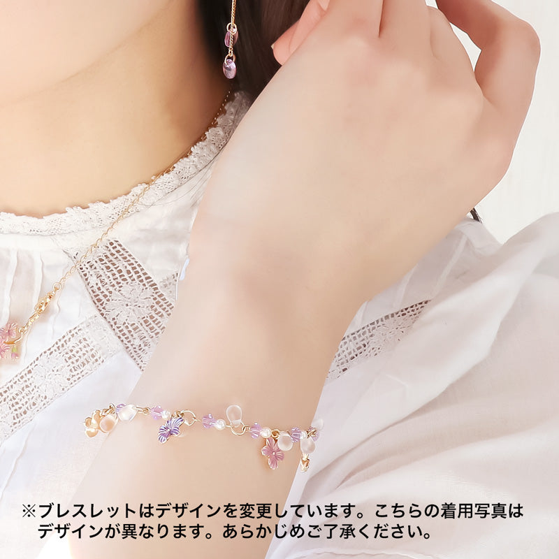 レシピNo.KR1164 チャームすみれのブレス&イヤリング
