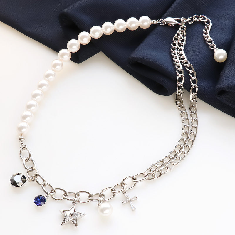 レシピNo.KR1172 貴和クリスタルとチャームのネックレス