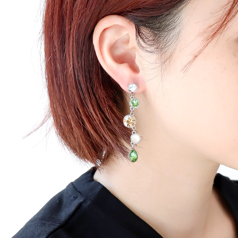 レシピNo.KR1176 貴和クリスタルペリドットのピアス3種
