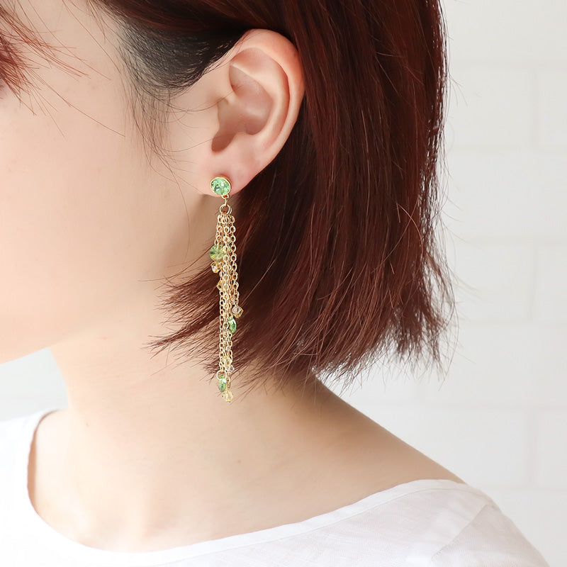 レシピNo.KR1176 貴和クリスタルペリドットのピアス3種