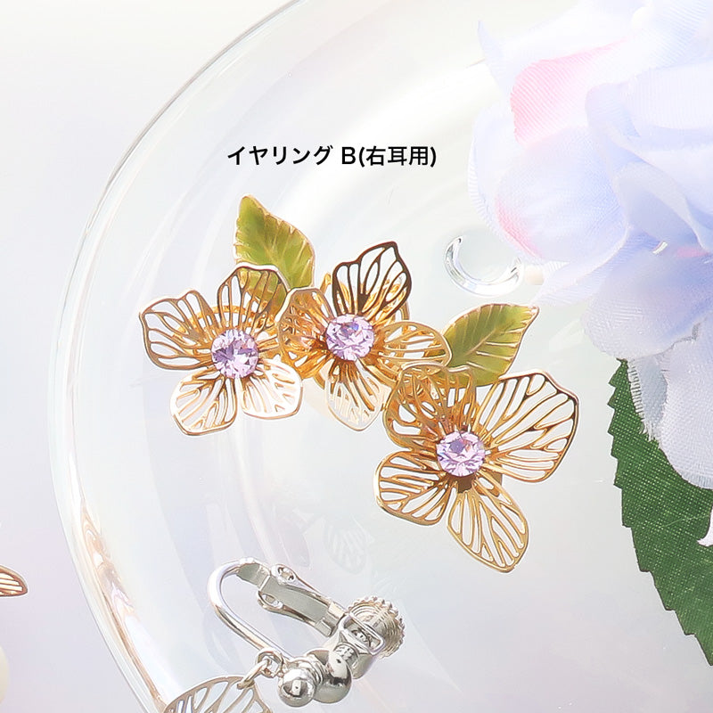 レシピNo.KR1188 エッチングパーツアナベルのイヤーアクセサリー3種